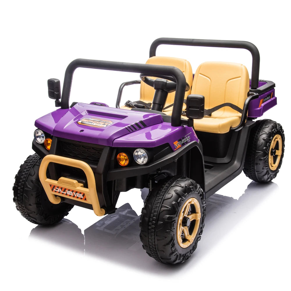 24V XXXL Kids Ride on UTV W/Parents Remote Control,Two-seater,Automatic Tipping Bucket,Rear Wheel Suspension,Slow Start AXSSIBLZ