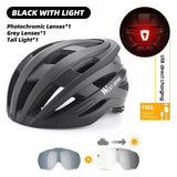 WEST BIKING Integrated Ultralight Bike Helmet With Taillight Goggle Men Women Cycling Safety Hat MTB Road Bike Motorcycle Helmet AXSSIBLZ