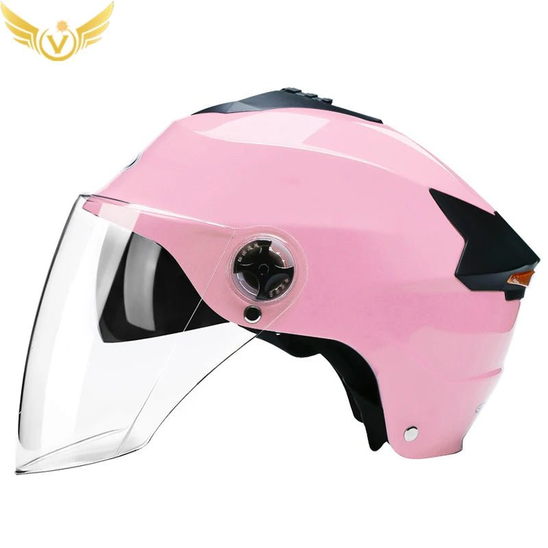 Motorcycle Helmets With Led Lights Moped Helmet Electric Scooter for Men Women With Double Visor Rechargeable Bicycle Light Bike AXSSIBLZ