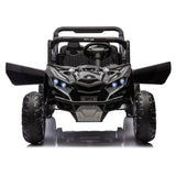 24V Two-Seater Kids Ride On UTV,Anti-collision bar,Storage space,Music,USB,Bluetooth,Volume control,for Kids 3+. AXSSIBLZ