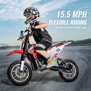 VEVOR 36V Kids Ride On Motorcycle with Speed up to 15.5mph LED Light Battery Gauge Electric Motorcycle Toys for Children Boys AXSSIBLZ