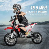 VEVOR 36V Kids Ride On Motorcycle with Speed up to 15.5mph LED Light Battery Gauge Electric Motorcycle Toys for Children Boys AXSSIBLZ