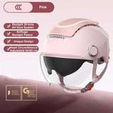 BIBEE Electric Motorcycle Helmet Summer Breathable Electric Bike Open Face Helmet Men Women Dual Lenses Jet Scooter Half Helmets AXSSIBLZ