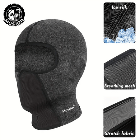 Musion Cycling Helmet Balaclava with Glasses Hole Motorcycle Full Face Mask Sun Protection Ice Silk Biker Headgear Breathable fo AXSSIBLZ