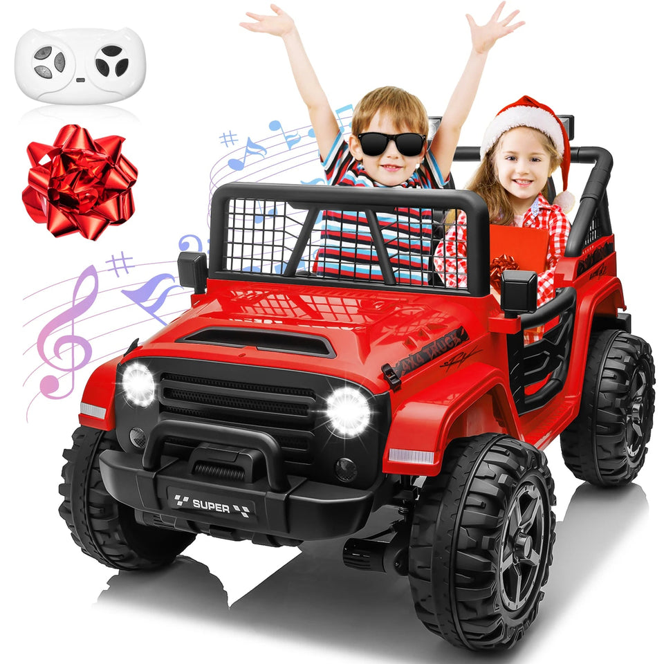 24V Ride on Truck Car w/Remote, XL 2 Seater Outdoor Toys 4WD/2WD Switchable, 4x200W Motor Power Four Wheels, Electric Car for Bi AXSSIBLZ