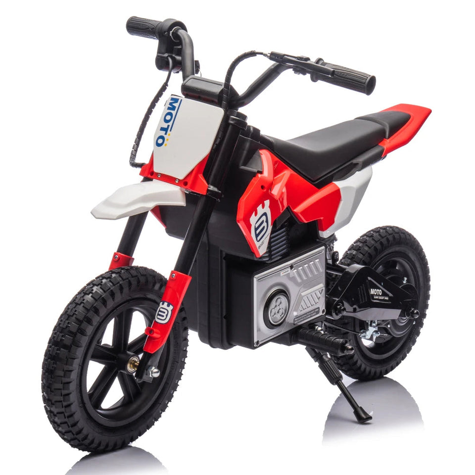 24V Kids Ride on Electric Toy Motocross Motorcycle 200W High Speed Hub Motor Rear Wheel Shock Absorber Adjustable Speed LED AXSSIBLZ