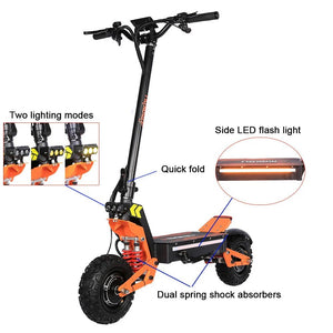 X5 6000W Dual Motor Eelectric Scooter in China Stock 60v 40ah Large Battery Remote Scooter with Seat 11-inch Tires AXSSIBLZ