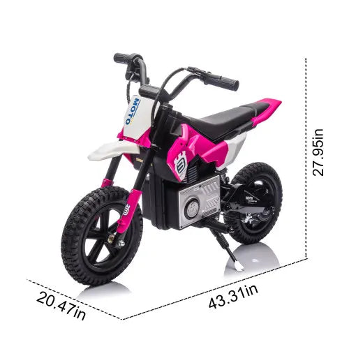 24V Kids Ride On Electric Toy Motocross Motorcycle,200W High Speed Hub Motor,Speeds 3.11-9.32MPH For Kids Aged 5-15. AXSSIBLZ