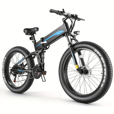 Xtreme Explorer 26" Fat Tire Ebike – 500W Power, 48V 10Ah Battery, Foldable Design, 20MPH for Adults AXSSIBLZ