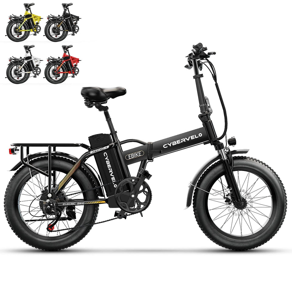 1000W Folding Electric Bike, 48V 20AH Large Removable Battery E Bike, 30+MPH, 80 Miles Max Range, 20" Fat Tire Electric Bike for AXSSIBLZ