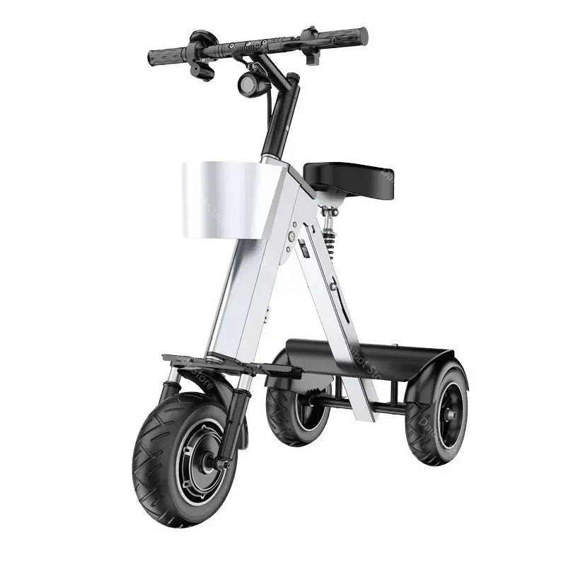 3S Electric Folding Tricycle With Removable Basket, Camping Trailer - AXSSIBLZ