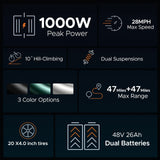 ENGWE 750W Electric Bike, Dual 48V 13Ah Batteries , 28MPH Speed, 150 KM Max Range, Shimano 7 Gears, Ideal for All Terrains AXSSIBLZ