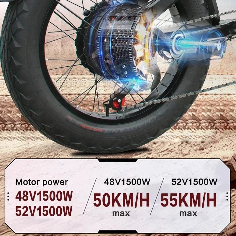 Akez King Kong X 1500W – Ultimate 20-inch Fat Tire Full Suspension E-Mountain Bike AXSSIBLZ