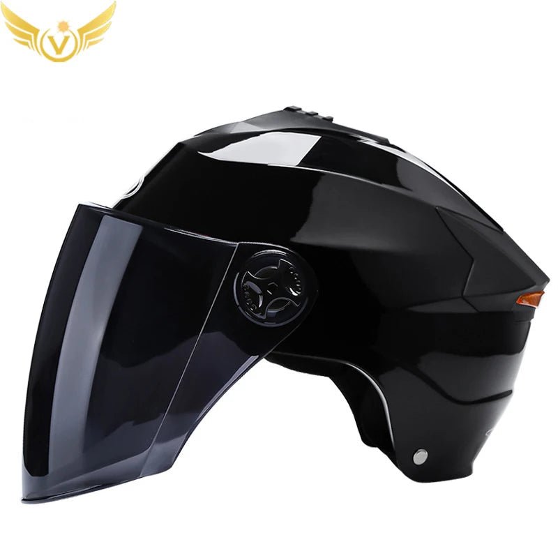 Motorcycle Helmets With Led Lights Moped Helmet Electric Scooter for Men Women With Double Visor Rechargeable Bicycle Light Bike AXSSIBLZ