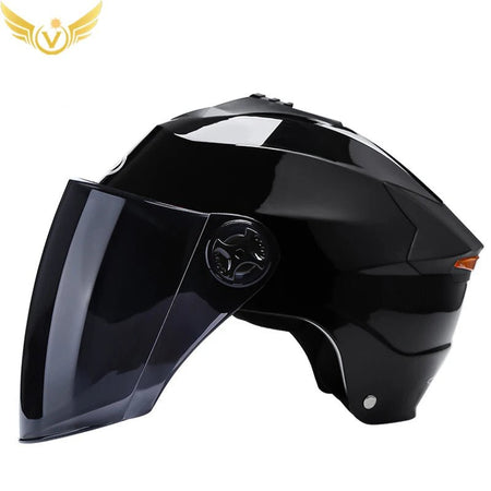 Motorcycle Helmets With Led Lights Moped Helmet Electric Scooter for Men Women With Double Visor Rechargeable Bicycle Light Bike AXSSIBLZ
