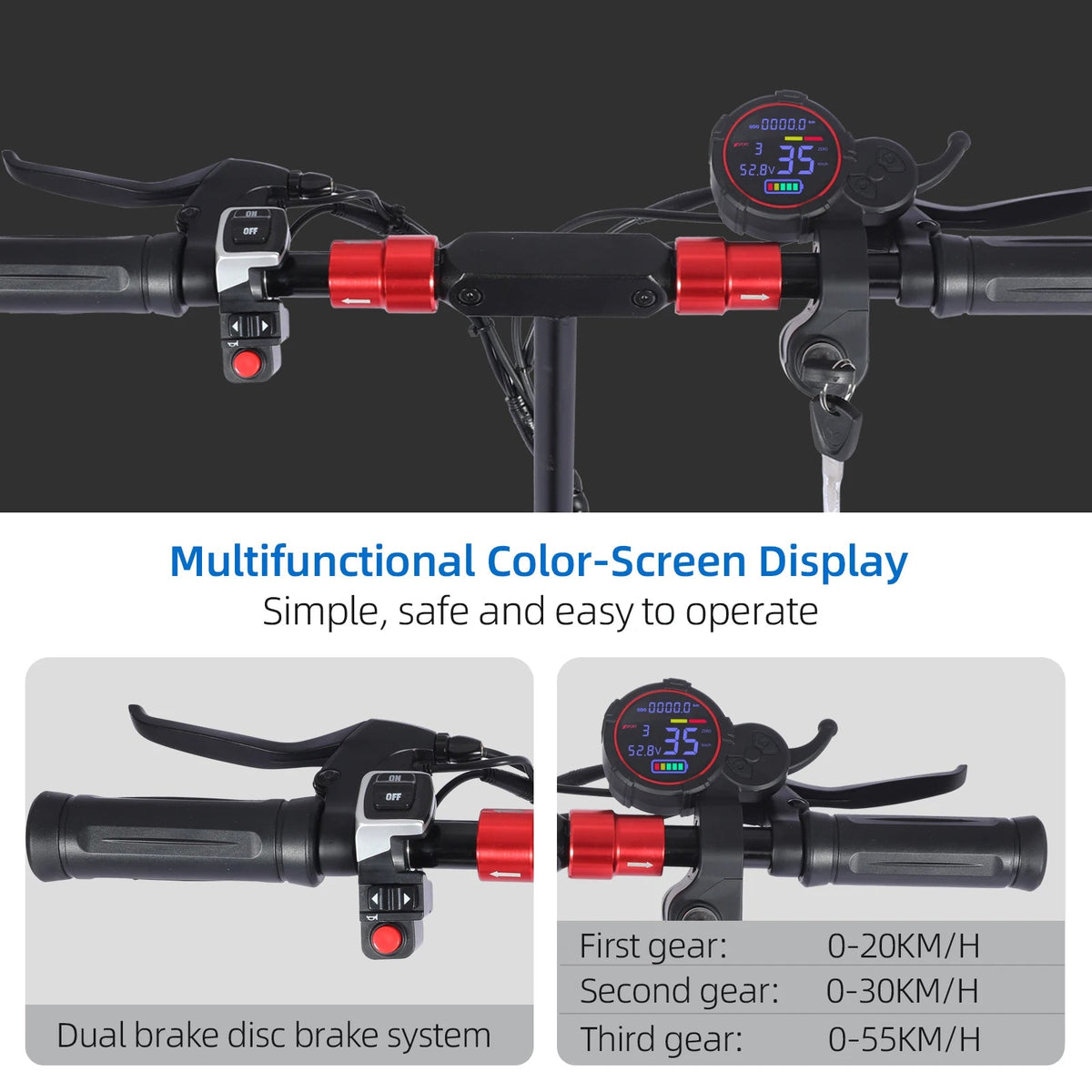 1200W Electric Scooter with Seat for Heavy Adult, Max 35miles Range, 11'' Off-road Tires, Fast E-scooter for Commuting AXSSIBLZ