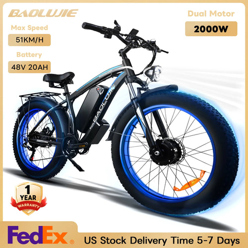 Baolujie 2000W Electric Bike with 20AhRemovable Battery 26