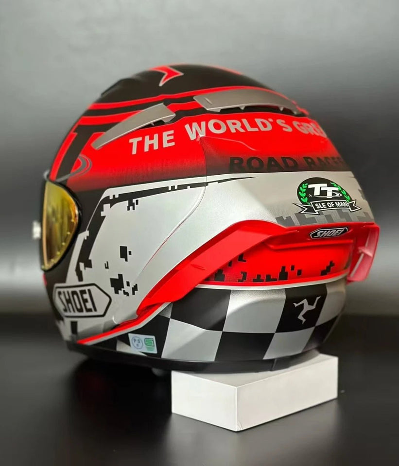 Motorcycle helme Full Face shoei X14 isle of man TT X-Sprit 3 RED  Motocross Racing Motobike Riding Helmet Casco De Motocicleta AXSSIBLZ