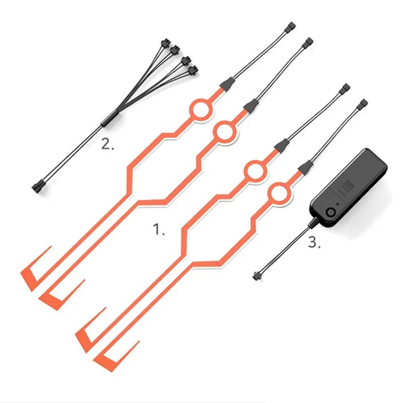 Cycling Motorcycle Helmet LED Cold Light Self-adhesive Reflective Luminous Sticker Strip Modified Waterproof Decoration AXSSIBLZ