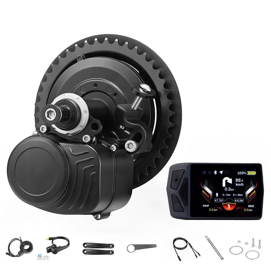 RideBoost 500W 48V Mid Drive Kit – TSDZ2B Dual Clutch E-Bike Conversion with Torque Sensing AXSSIBLZ