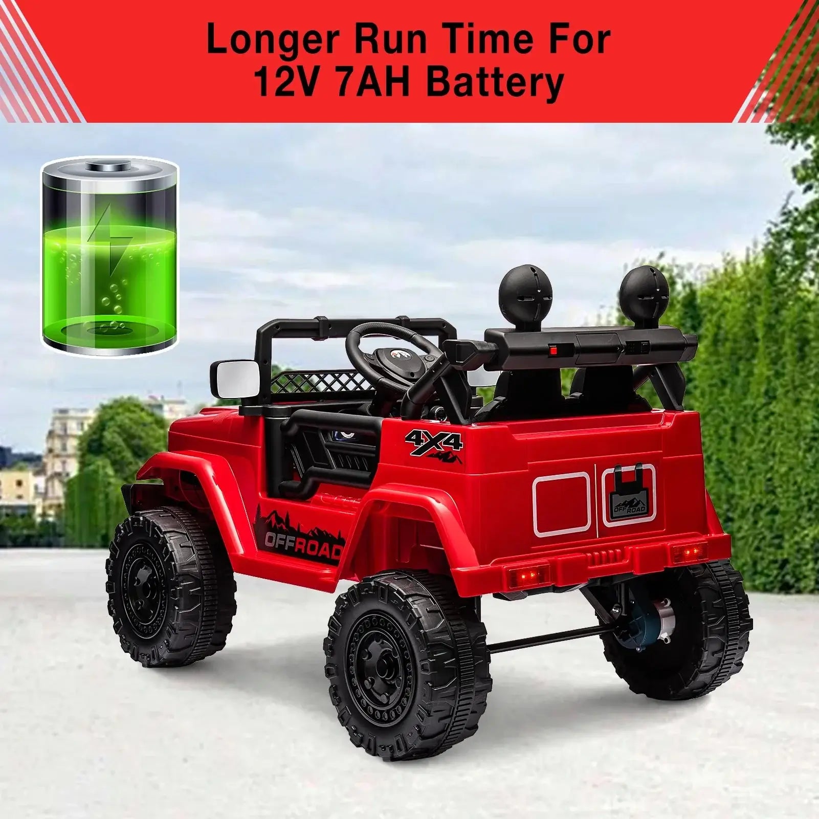 12V Kids Ride On Truck with Remote Control Spring Suspension Bluetooth Connectivity and Led Lights Ride On Toys for 3-6 yrs AXSSIBLZ