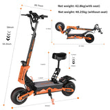 Electric Scooter For Adults 5600W Dual Motor 60V27AH Folding E-Scooter With Adjustable Seat 50MPH 11'' Off-Road Tires Escooter AXSSIBLZ