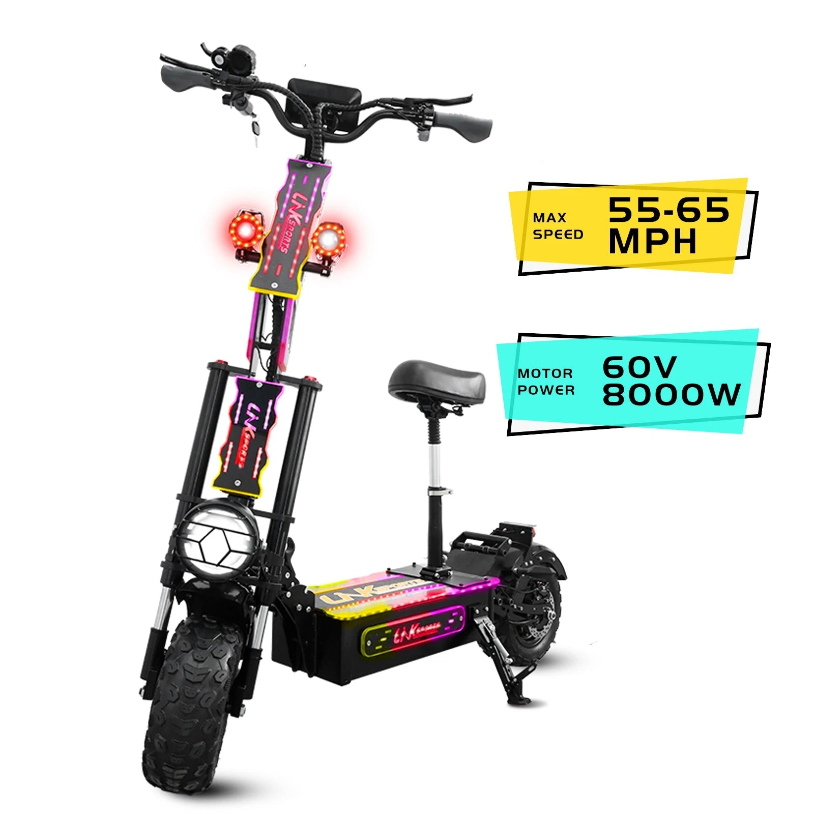 Fast Electric Scooter 13 Inch Off-Road Tires 60v 8000w 50A E Scooter Adult Two Wheel Foldable Electric Scooter AXSSIBLZ