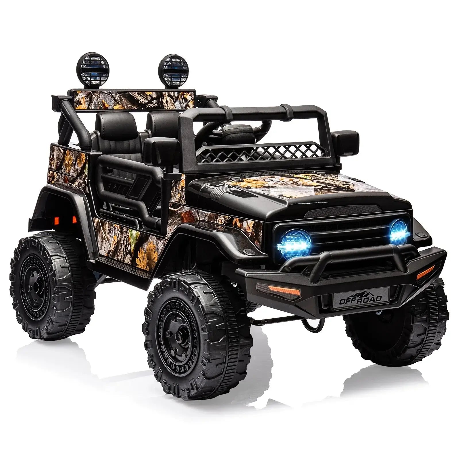 12V Kids Ride On Truck with Remote Control Spring Suspension Bluetooth Connectivity and Led Lights Ride On Toys for 3-6 yrs AXSSIBLZ