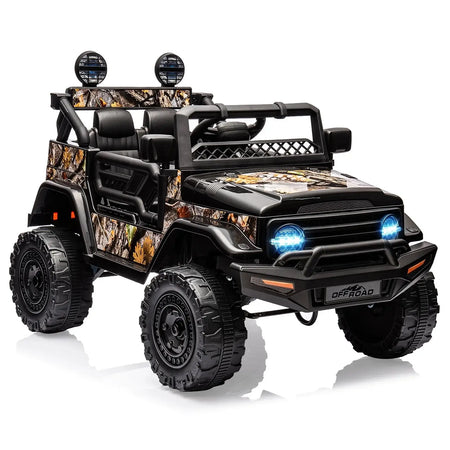 12V Kids Ride On Truck with Remote Control Spring Suspension Bluetooth Connectivity and Led Lights Ride On Toys for 3-6 yrs AXSSIBLZ