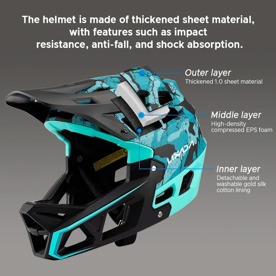Full Face Mountain Bike Helmet Adult Racing Downhill MTB Helmet for Mountain Bike AXSSIBLZ