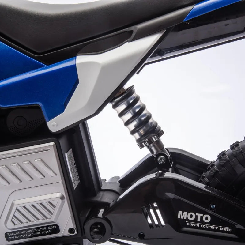 24V Kids Ride On Electric Toy Motocross Motorcycle,200W High Speed Hub Motor,Speeds 3.11-9.32MPH For Kids Aged 5-15. AXSSIBLZ