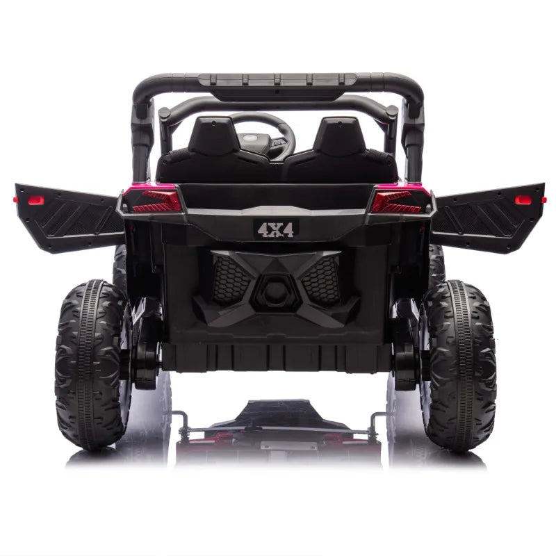 24V Two-Seater Kids Ride On UTV W/Parents Remote Control,Four-Wheel Suspension,Anti-collision bar,Music,Bluetooth for Kids 3+. AXSSIBLZ