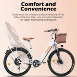 women's Ebike Electric Bicycle 26" 250W mid motor City Ebike Pedelec with Bicycle Basket Cup HolderSports Entertainment Cycling AXSSIBLZ