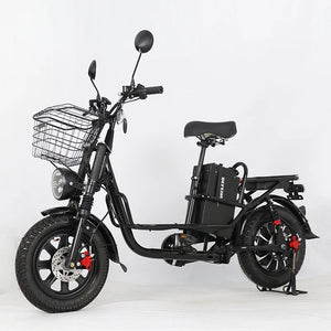 60V Monster Electric Bike 16inch 009Large Battery Long Range Courier Food Delivery Electric Bicycle Cargo Ebike AXSSIBLZ