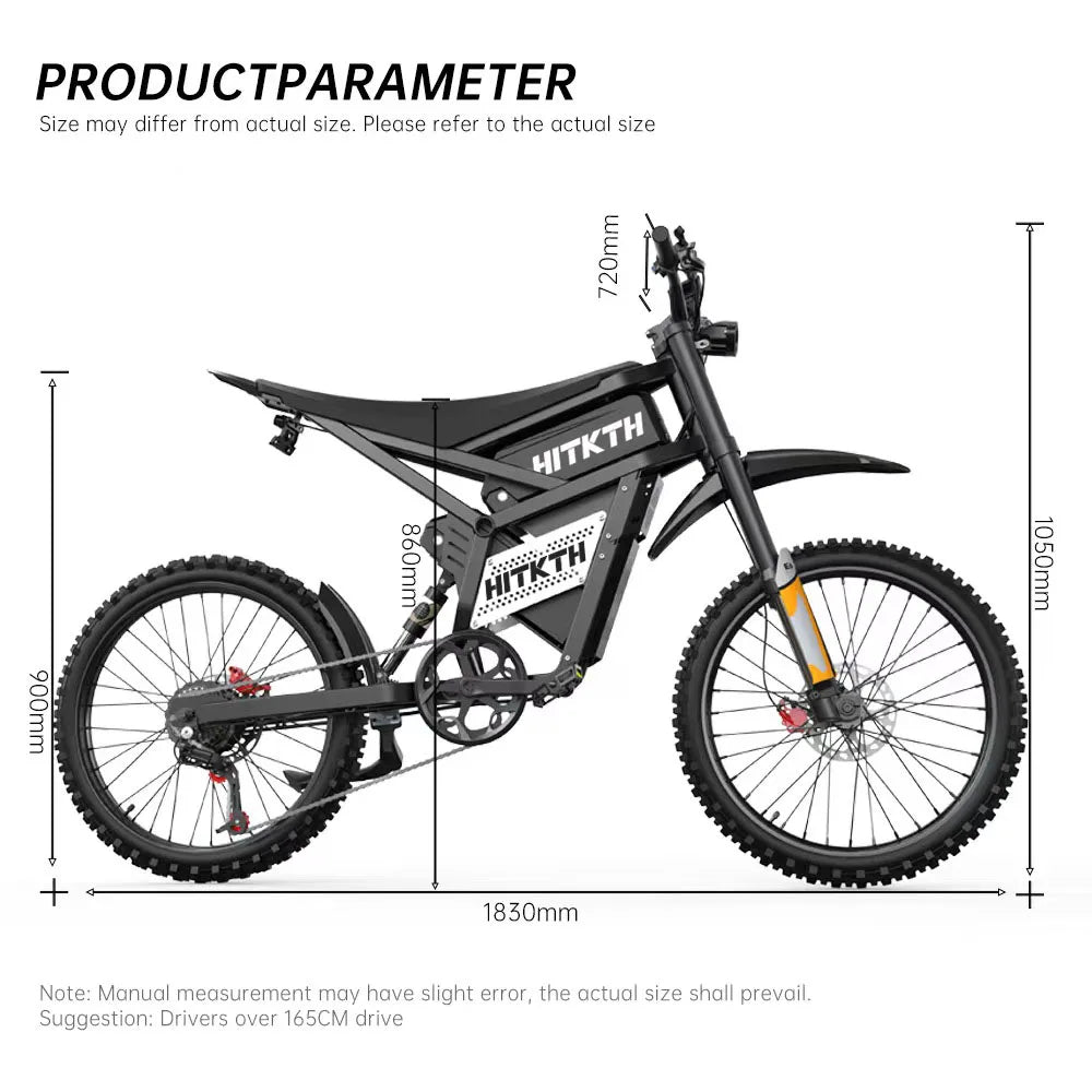 FVKINGE6 off-road electric bicycle 25 inch tires 52V40AH electric motorcycle peak 2900W motor 60KM/H AXSSIBLZ