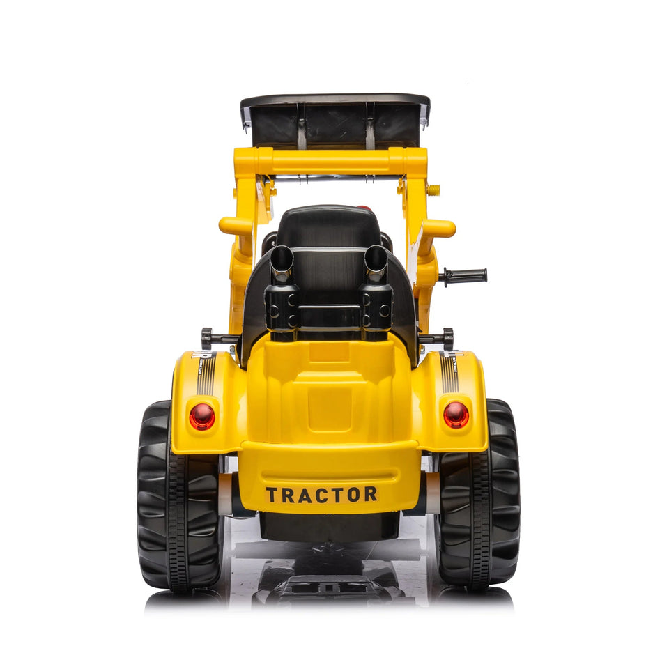12V Ride On Excavator 2 Speeds Battery Powered Construction Vehicles Front Loader Ride On Car With Horn Safety Belt For Kids AXSSIBLZ