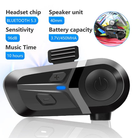 Bluetooth 5.3 Wireless Motorcycle Helmet Headset Hands-free Call Phone Motorcycle Waterproof Earphone Music Player Moto Helmet AXSSIBLZ