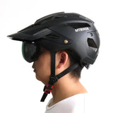 Bike Helmet With Sun Goggle Visor Men Bicycle Helmet Sunglasses Shield Road MTB Cycling Helmets AXSSIBLZ