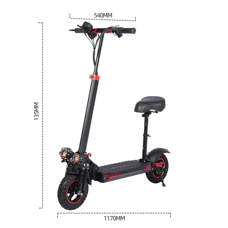 1200W Electric Scooter with Seat for Heavy Adult, Max 35miles Range, 11'' Off-road Tires, Fast E-scooter for Commuting AXSSIBLZ