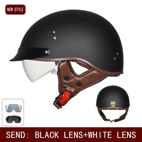 Retro helmet motorcycle helmet motorcycle half helmet four seasons summer wear endoscopic safety hat helmet cruise helmet Riding AXSSIBLZ