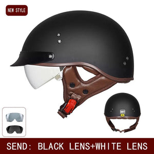 Retro helmet motorcycle helmet motorcycle half helmet four seasons summer wear endoscopic safety hat helmet cruise helmet Riding AXSSIBLZ