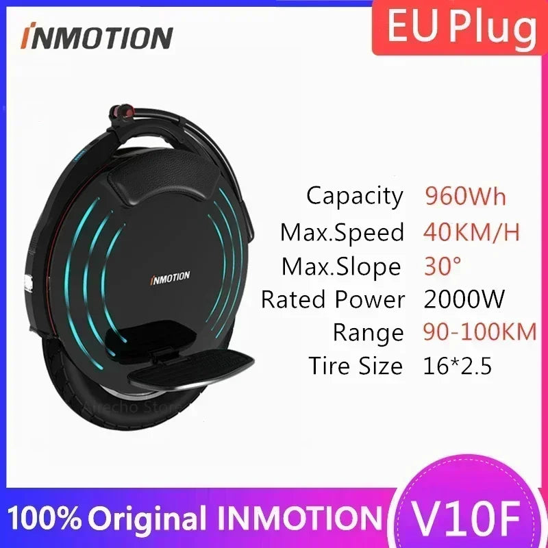 Original INMOTION V10F Self Balance Scooter 84V 960Wh Battery 2000W Motor Unicycle 40km/h Speed with APP Smart Monowheel EUC AXSSIBLZ