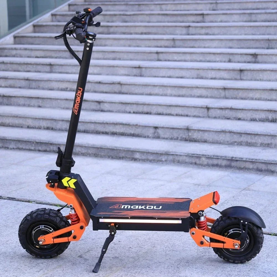 Foldable 5000W Dual Motor Adult Electric Scooter 11 inch Off-road Tyres 52V-26AH Max Speed 65KM/H Max Range 80KM Hydraulic Brake AXSSIBLZ