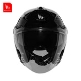MOTORCYCLE MT HELMETS  COSMO SV SOLID GLOSS  BLACK DUAL VISOR QUICK DEDUCTION AXSSIBLZ