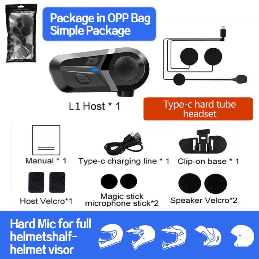 Motorcycle Earphones Helmet Headset Bluetooth 5.3 Headphones Wireless Motor Headset Bike Earphone Handsfree Stereo Earbud AXSSIBLZ