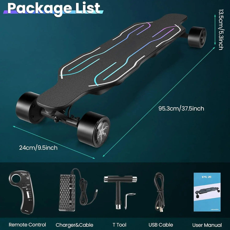 Electric Skateboards Longboards Dual-Drive Electric Scooter For Adults Teens With Remote Control And Charger Cycling Accessories AXSSIBLZ
