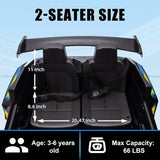 24V Police Car for Boys & Girls Ride on Toys with Remote Control 6.21 Mph Max Speed, 4 Spring Suspension (Blue) AXSSIBLZ
