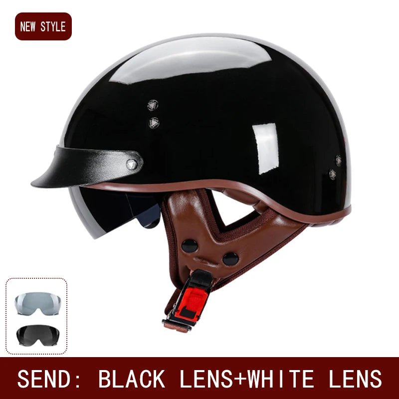 Retro helmet motorcycle helmet motorcycle half helmet four seasons summer wear endoscopic safety hat helmet cruise helmet Riding AXSSIBLZ