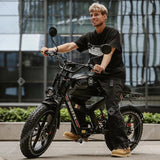 Electric Motorcycle Adults 750Watt 52V27AH Lithium Battery Electric Bikes Full Suspension Hydraulic Brake 20*4 Fat Tire Bicycle AXSSIBLZ