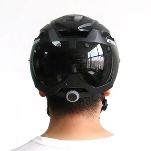 Bike Helmet With Sun Goggle Visor Men Bicycle Helmet Sunglasses Shield Road MTB Cycling Helmets AXSSIBLZ